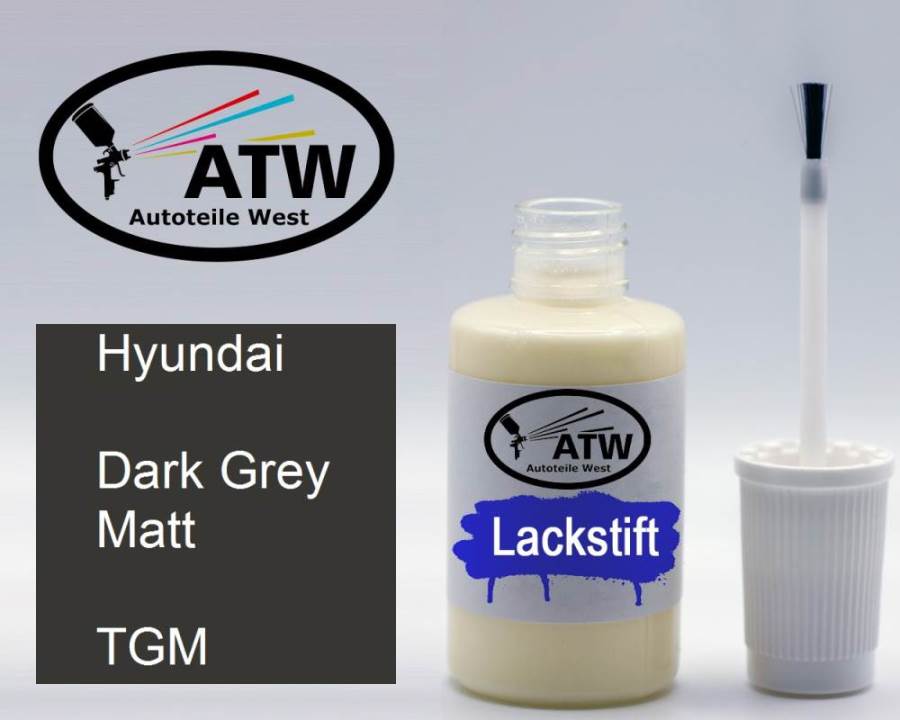 Hyundai, Dark Grey Matt, TGM: 20ml Lackstift, von ATW Autoteile West.